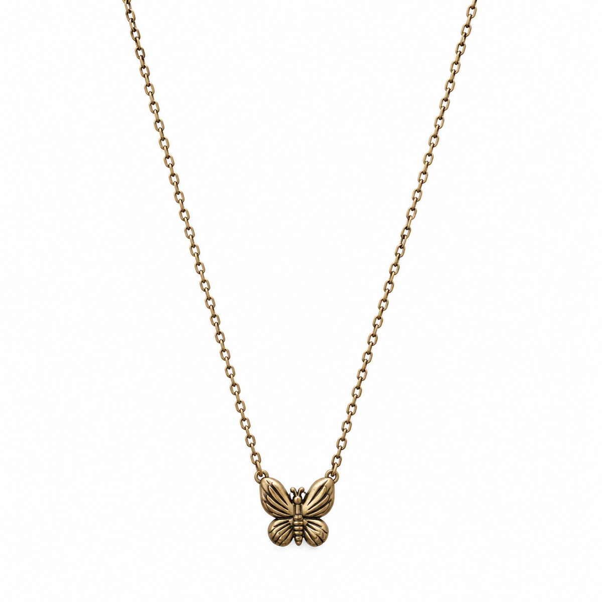 ANTIQUE GOLD BUTTERFLY NECKLACE