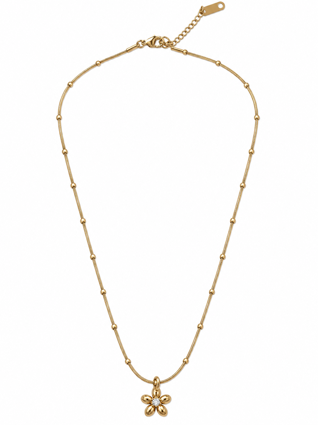Delicate Gold Flower Pendent Necklace